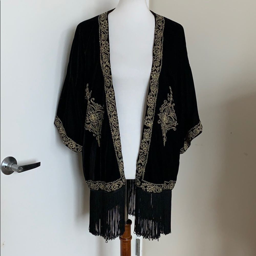 Zara Boho Velvet Kimono